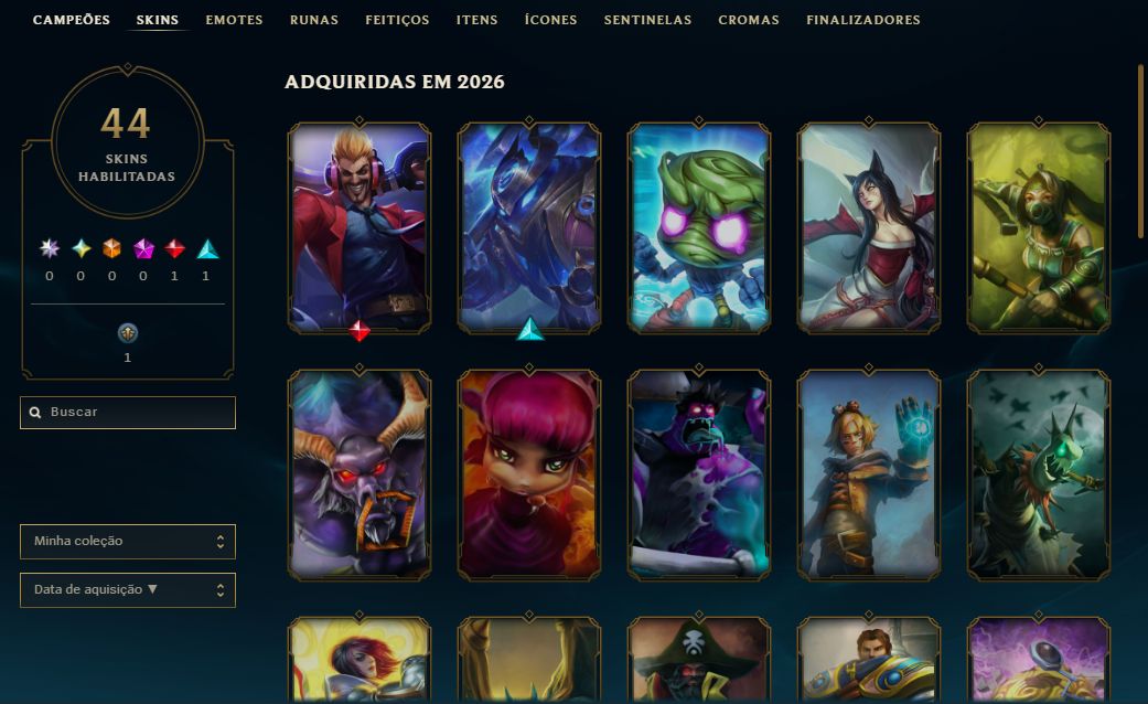 Conta LoL Smurf com 2 skins lendárias