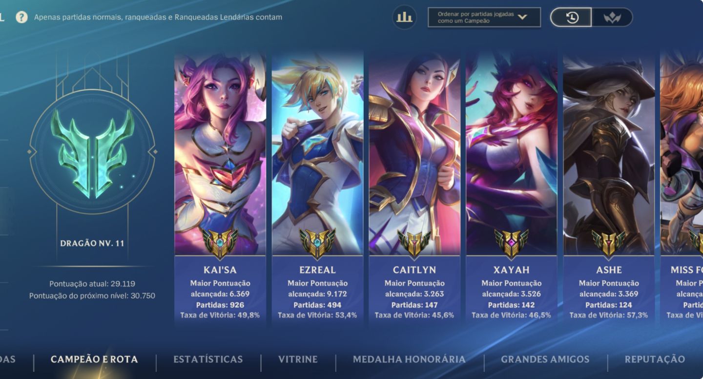 Conta Wild Rift upada 142 skins