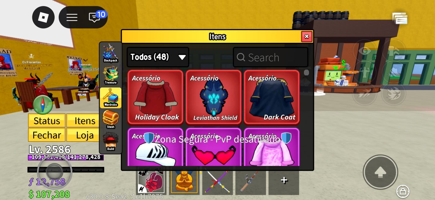 Conta Roblox upada em BLOX FRUITS, Shindo life , Roube um Brainrot. etc...