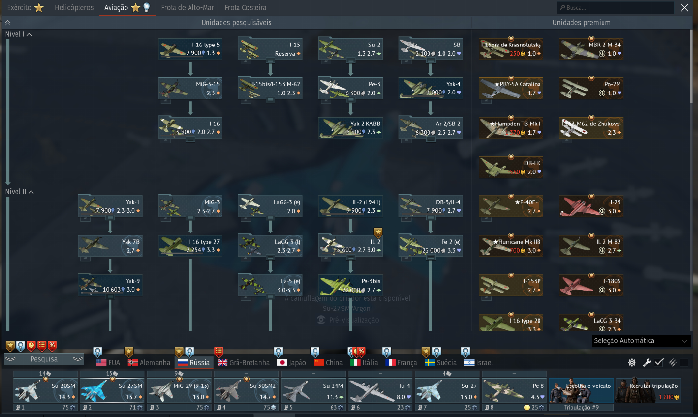 CONTA WAR THUNDER 2013 - 45 VEICULOS PREMIUM - MAIORIA DOS TOP TIER!