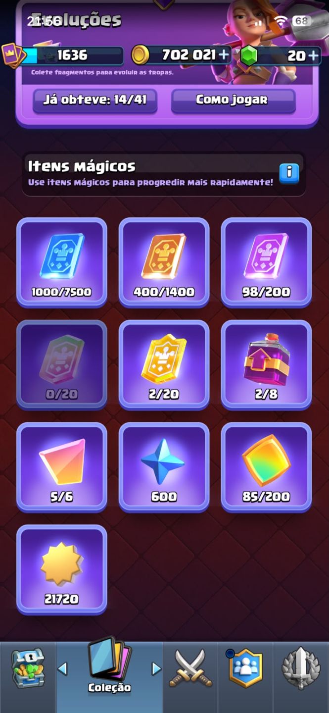 Conta Clash Royale FULL12, 16 CARTAS NÍVEL 15, 700K GOLD