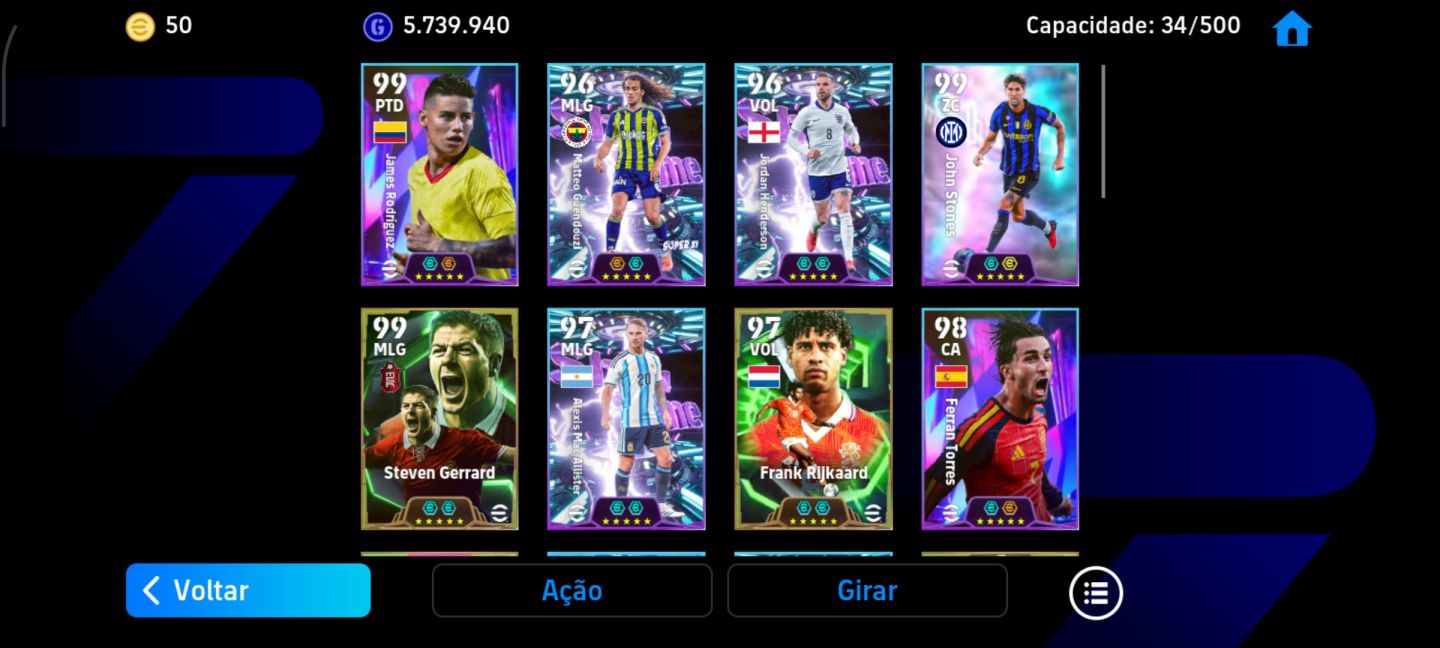 CONTA EFOOTBALL MOBILE TOP