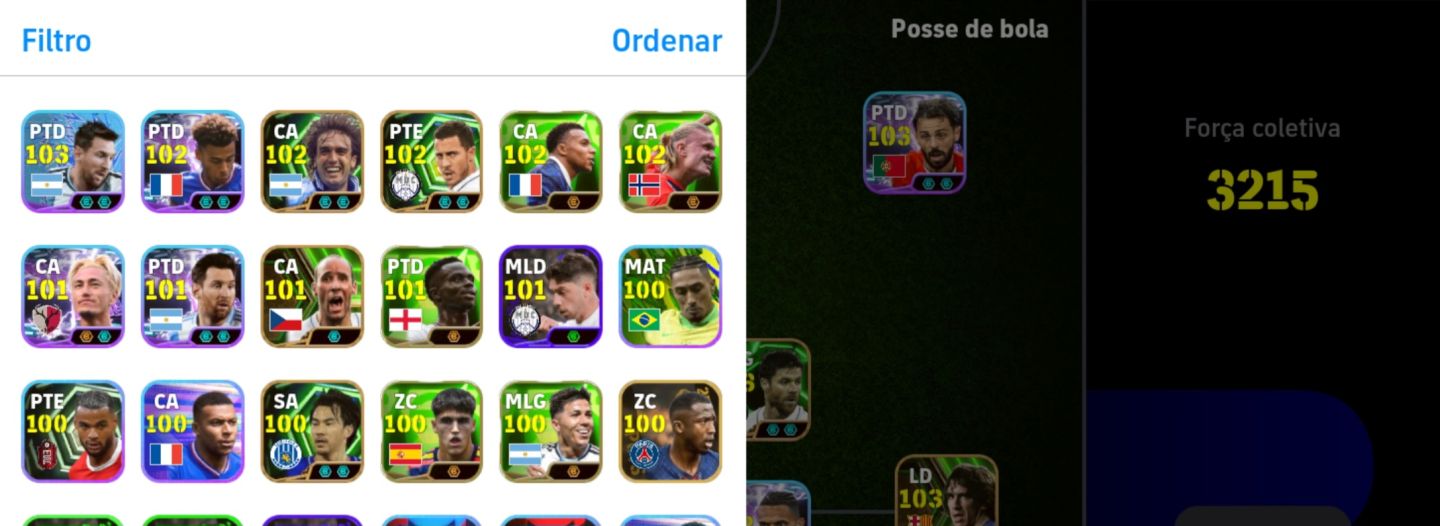 CONTA EFOOTBALL | CANNAVARO 107 + DIOGO COSTA 108 + GERRARD 105 | 3215 DE FORÇA