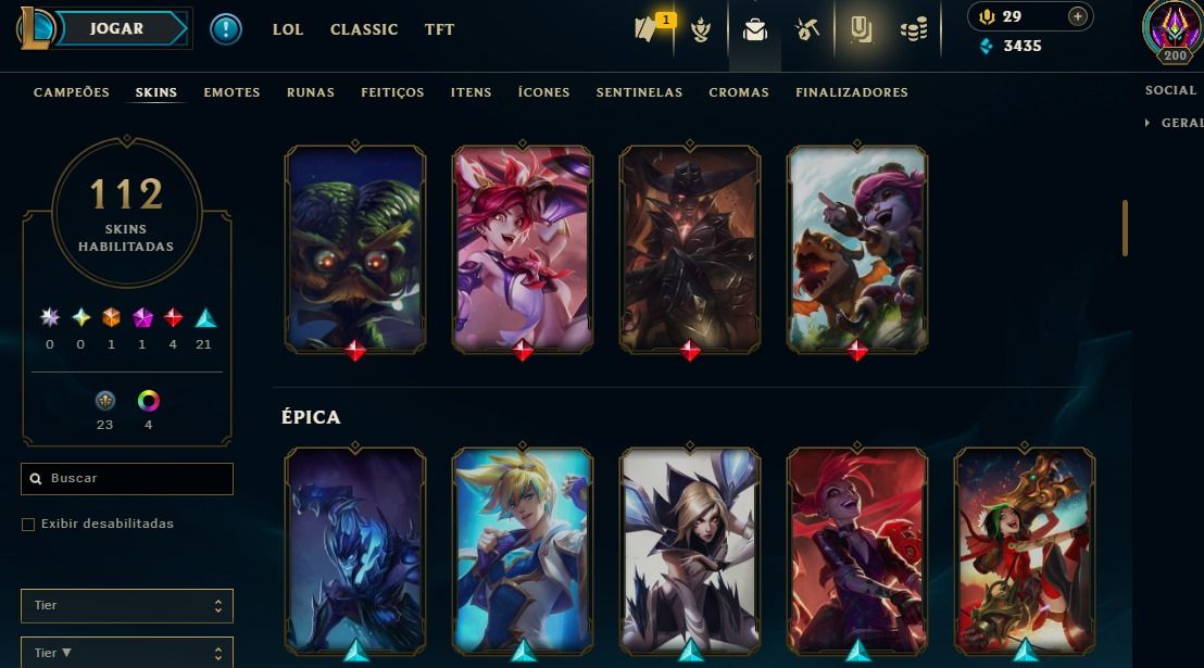 Full Acesso - 112 Skins - 140 Campeões - Level 200 SUPER PROMOÇÃO!!!!