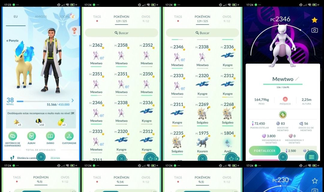 Pokémon GO Lv.38 | 9 Mewtwo | 3 Solgaleo | 5 Shiny | 14 Eventos Q311