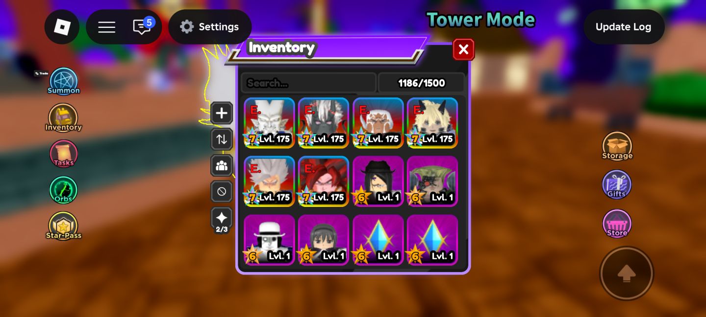 Conta de ASTD com 6 personagens 7 estrelas e muitos outros para evoluir