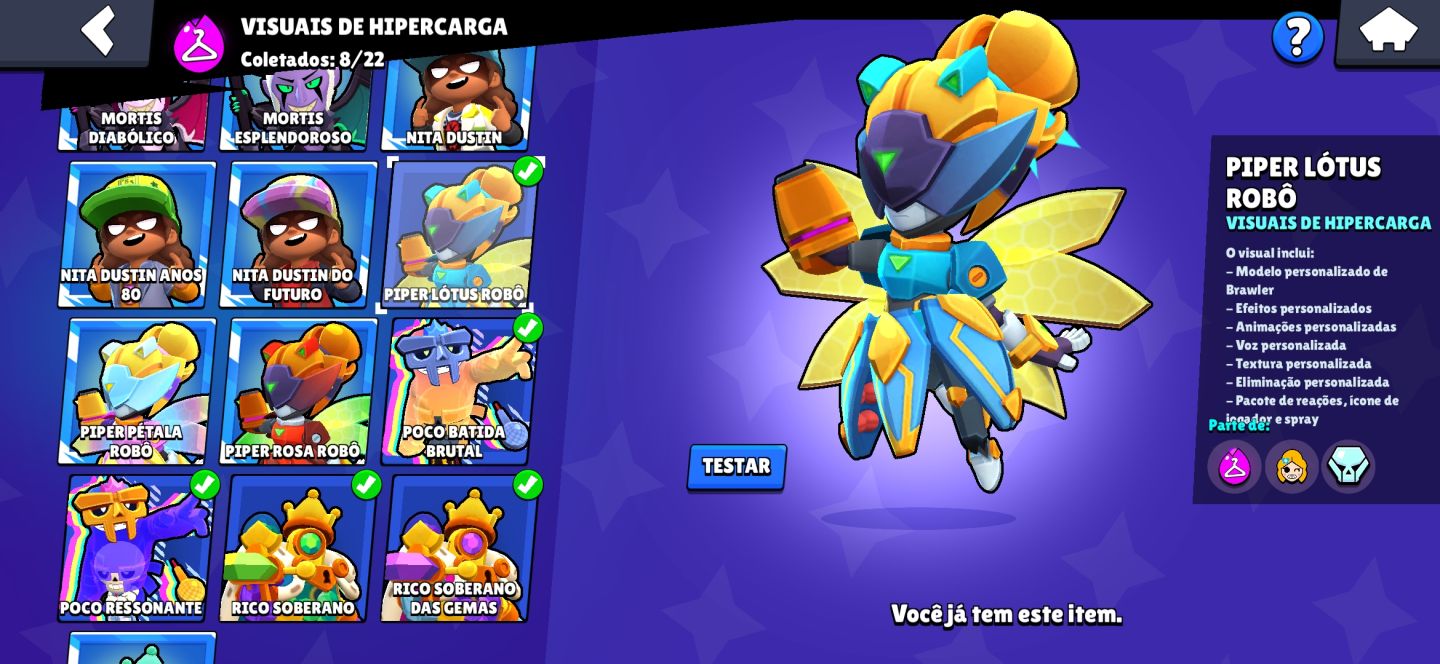 Conta de brawl stars com todos os brawlers