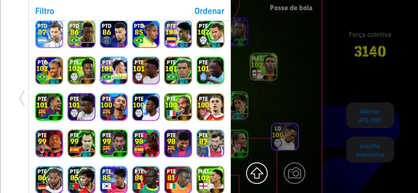 CONTA DE EFOOTBALL MOBILE COM NEYMAR E MESSI DO PACK, AGÜERO E TÉCNICO CRUYFF!!!