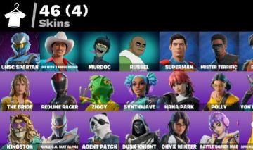 CONTA DE FORTNITE COM SUPERMAN, SAITAMA E MAIS 46 SKINS, 44 DANÇAS E 31 GLIDERS!