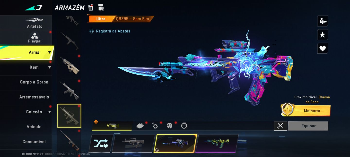 Conta de blood Striker rara como várias skins ultra um personagem eterno