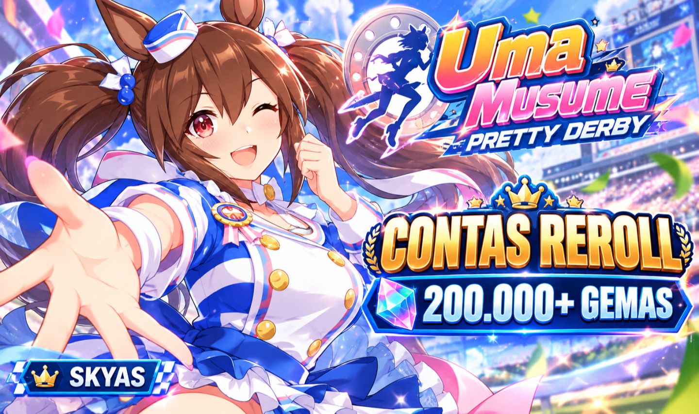 200K+ Gemas | uma Musume Pretty Derby | Contas Reroll | Global e Jp