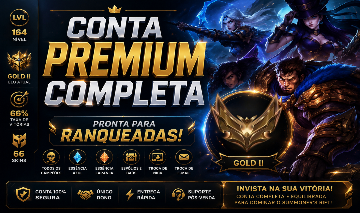 CONTA PREMIUM COMPLETA | LVL 164 66 SKINS GOLD II 66%W | PRONTA PARA RANQUEADAS|