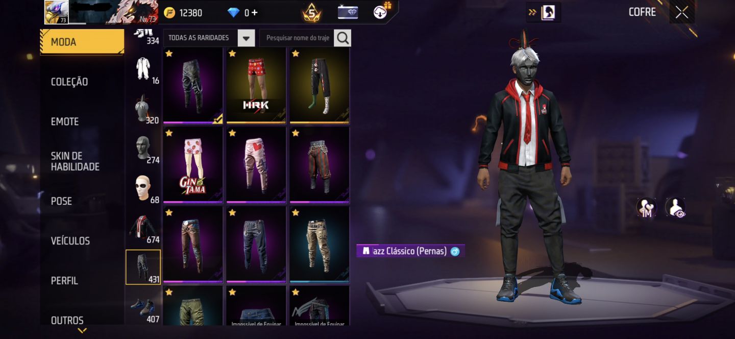 CONTA DE FREE FIRE GEMADA NÍVEL 73 COM ANGELICAL, STEAMPUNK e FITINHA