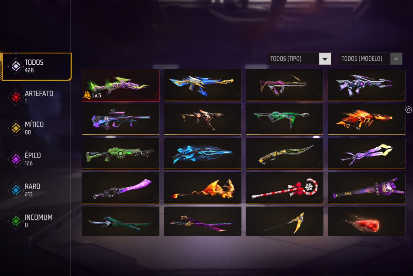CONTA DE FREE FIRE GEMADA COM 4 PASEE
