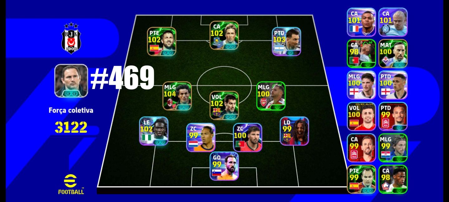 [ANDROID/IOS] CONTAS EFOOTBALL 3100+ DE FORÇA