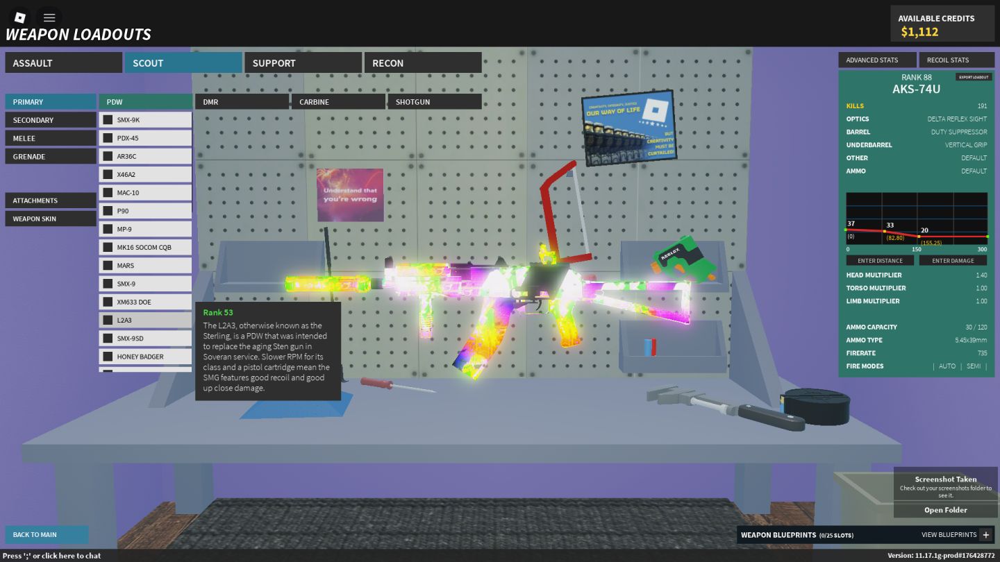 CONTA DE PHANTOM FORCES RANK 117, COM ALGUNS PREBUYS! 11K DE ROBUX GASTO NA ACC!