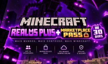 Servidor Realms Plus + MarketPlace Pass de Minecraft Bedrock 30 dias