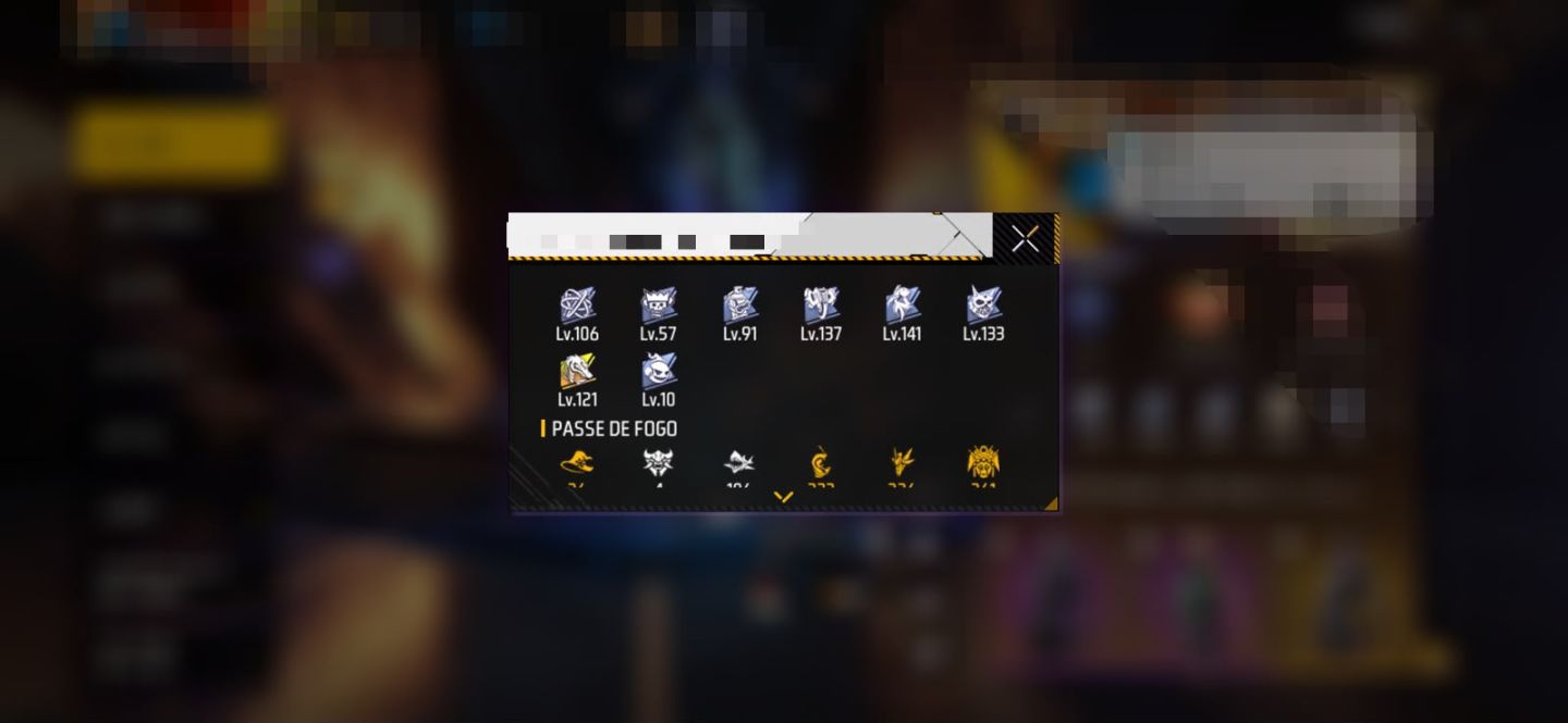 CONTA VETERANA FF PRIME 7 700 PEITORAIS + 2 EVO LVL 7 + PASSES ANTIGOS!