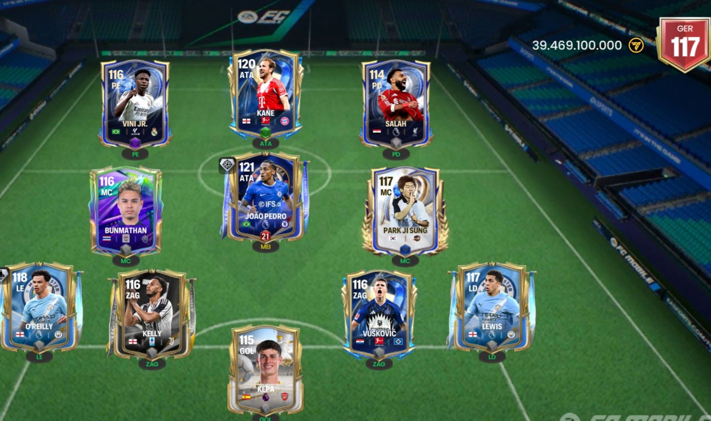 Conta de FC mobile com 117 de Ger jogadores massas e overal alto e raros