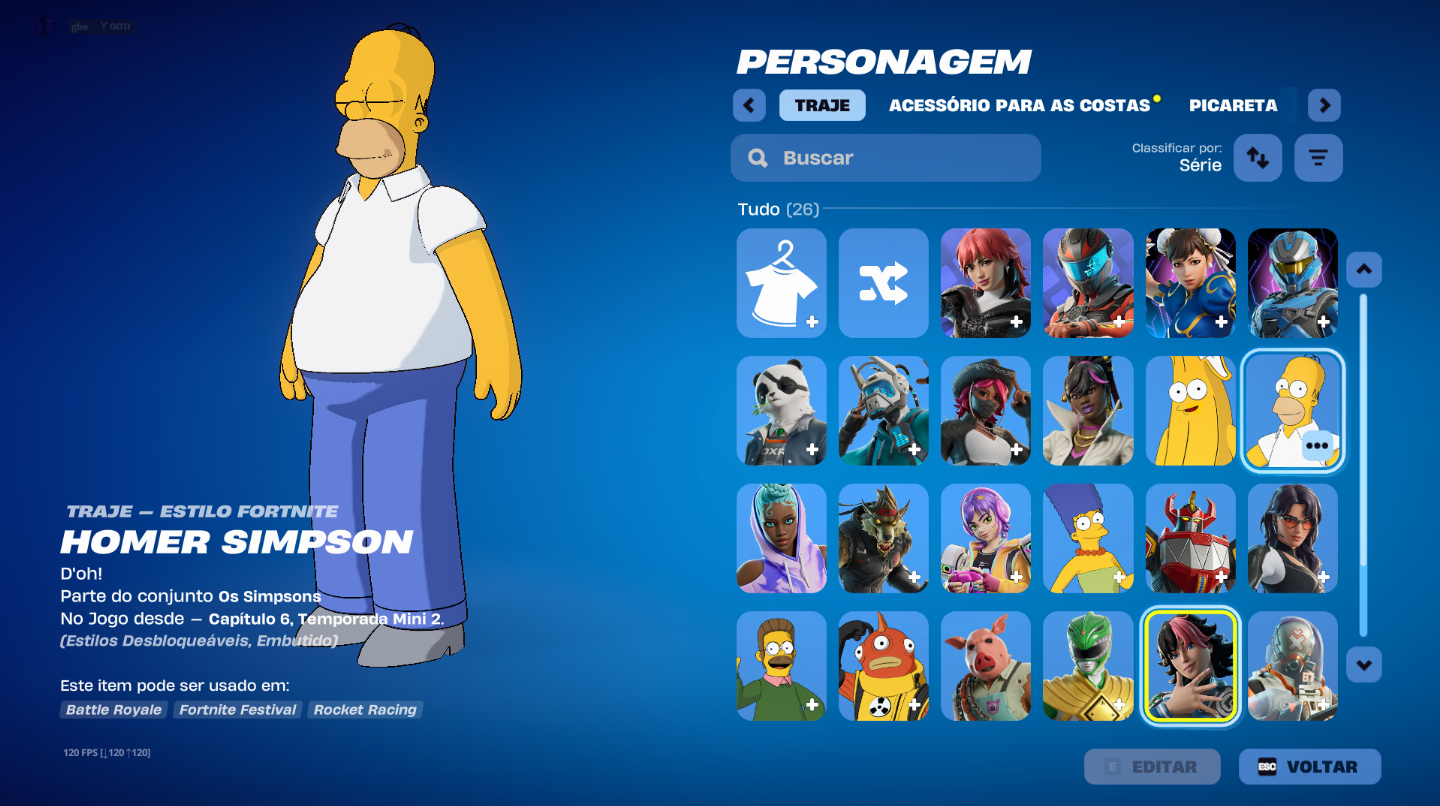 CONTA FORTNITE PASSE EXCLUSIVO SIMPSON