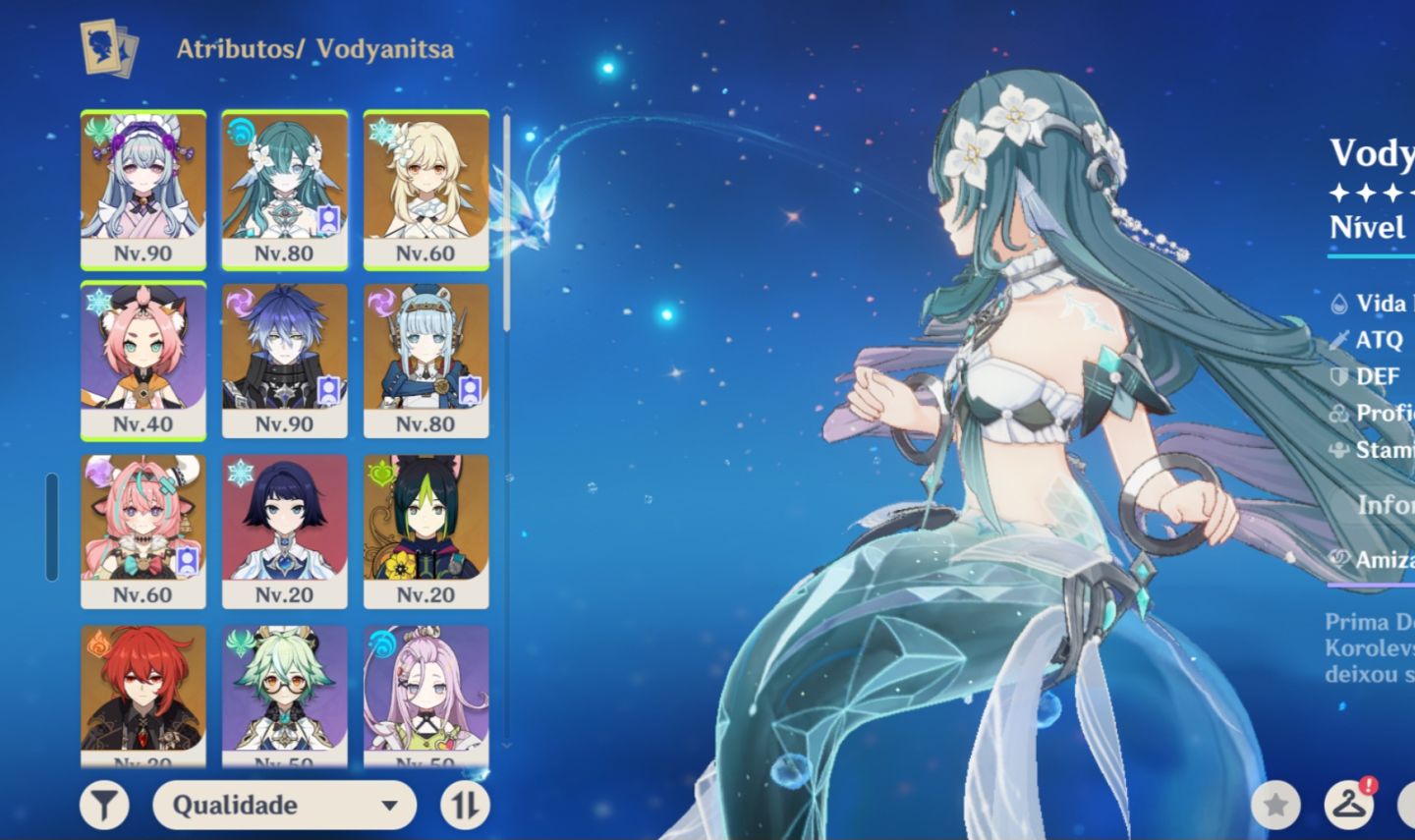 GENSHIN Vodyanitsa, FlinsC2+bis, Ineffa+bis e Varesa USER LIVRE