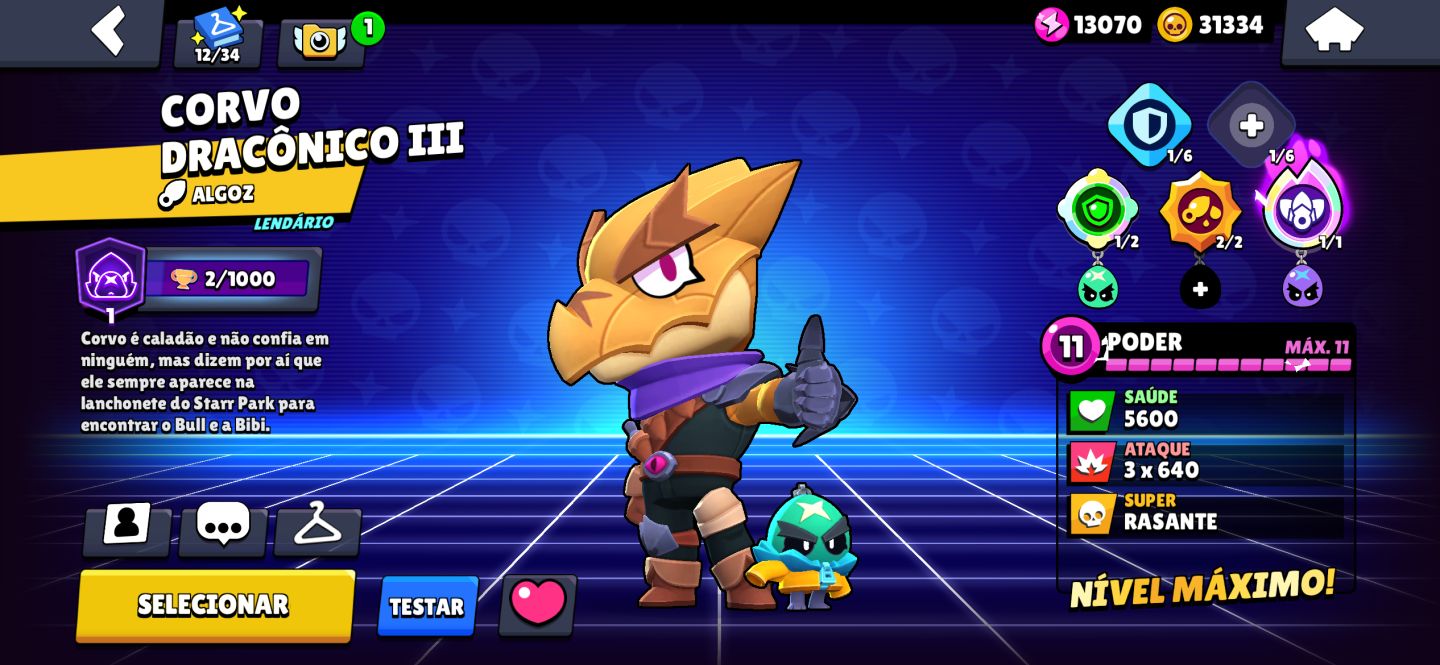 Conta de Brawl stars/38k troféus/ 12 lendários / games / 45 hipercargas