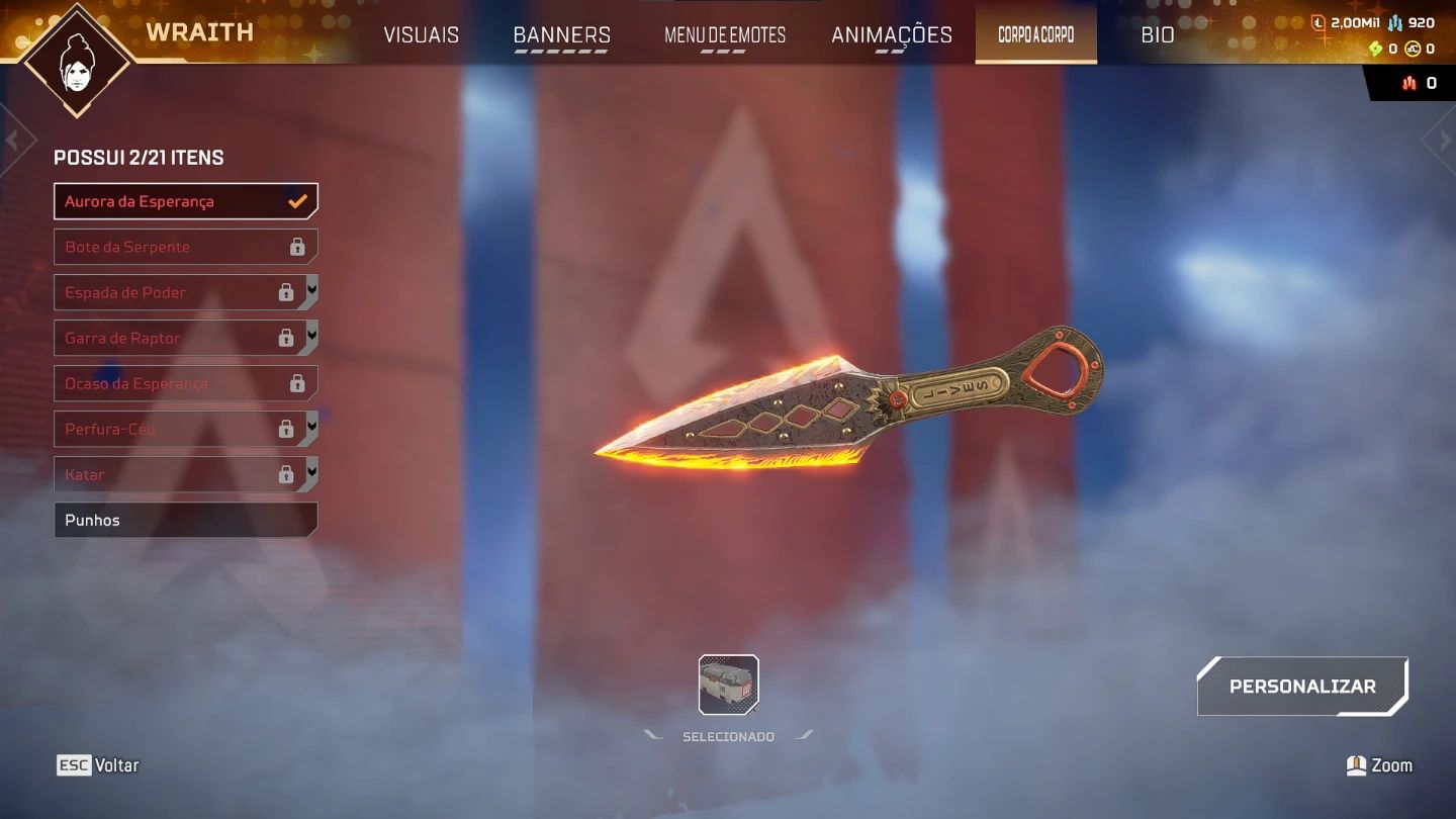 CONTA APEX LEGENDS HERANÇA WRAITH RECOLOR