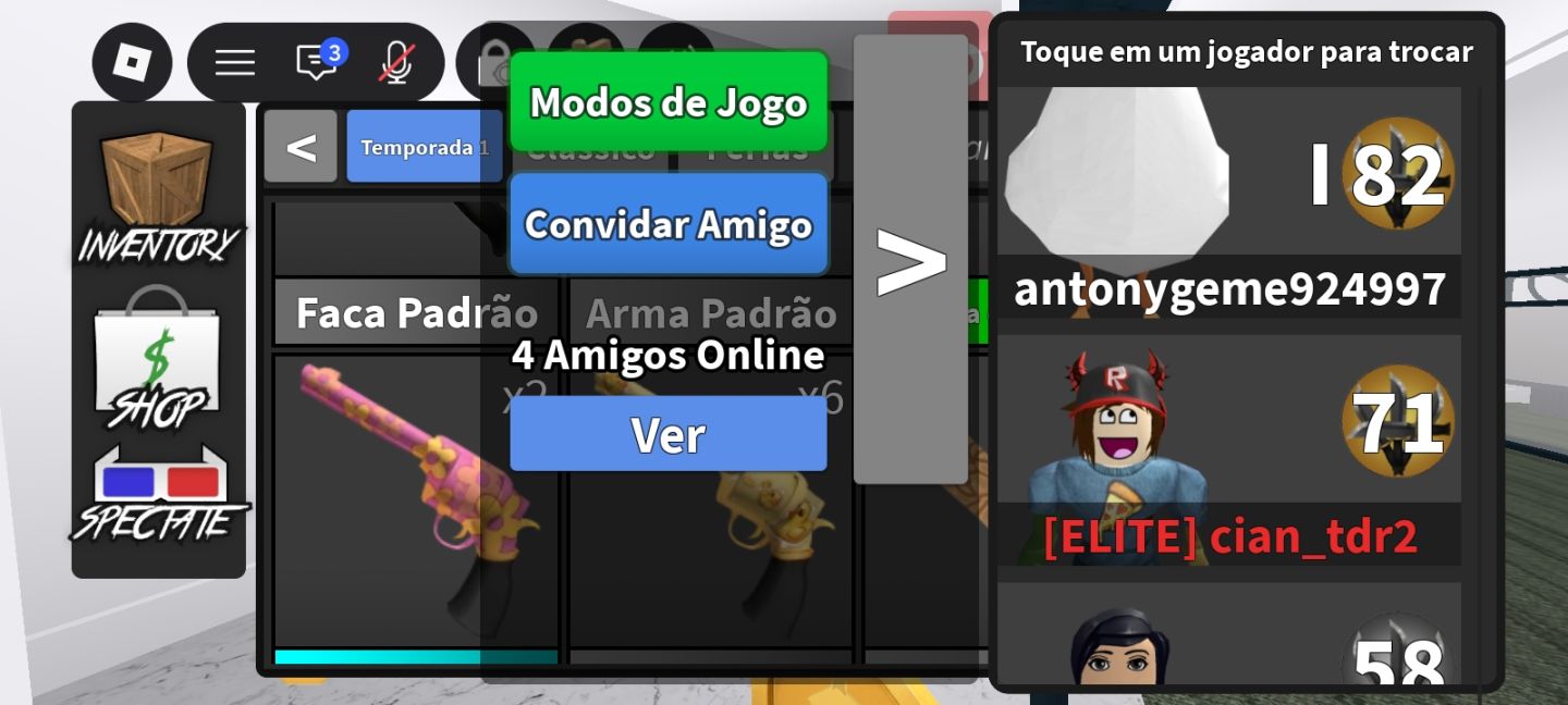Conta de mm2 com gamepass skins raras acessórios limitados 50% ofer