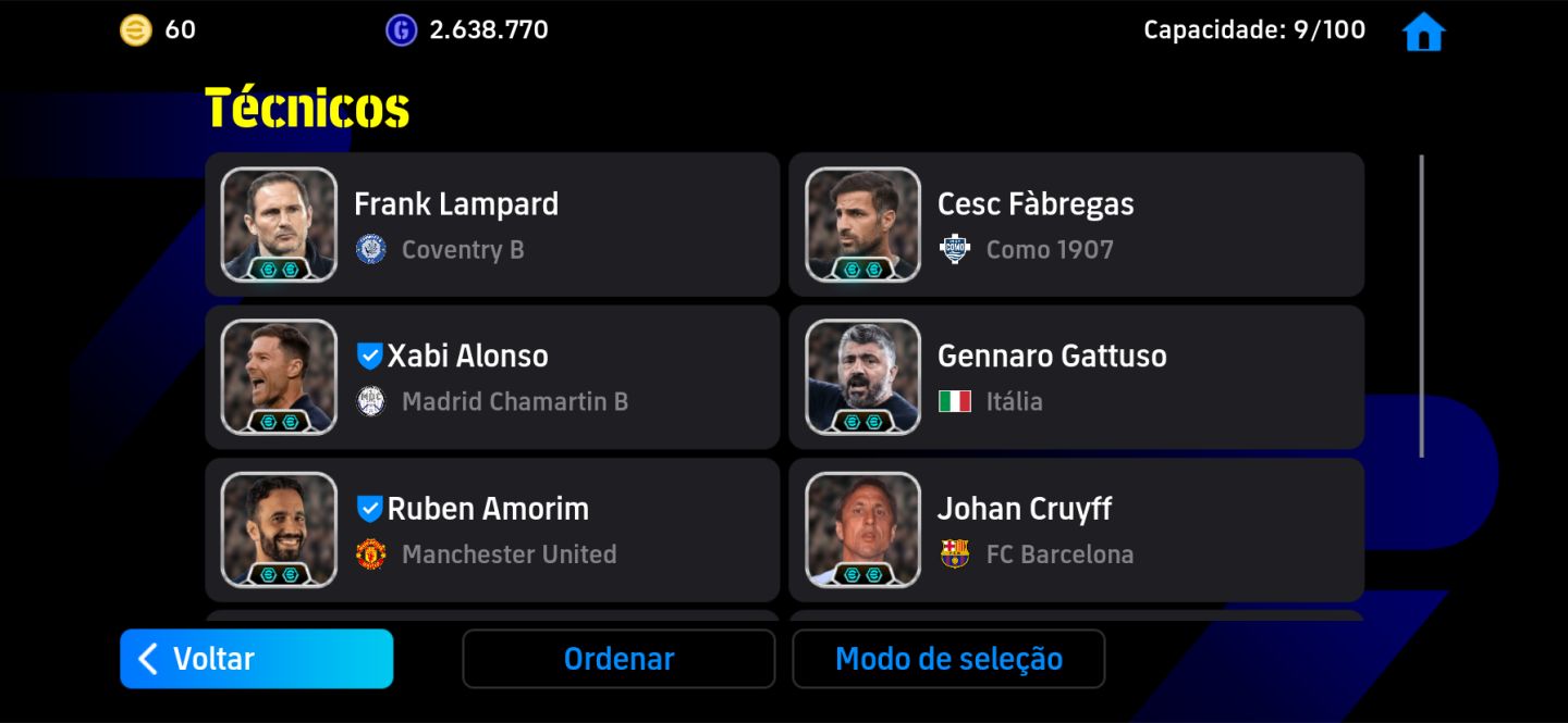 Conta de efootbal mobile
