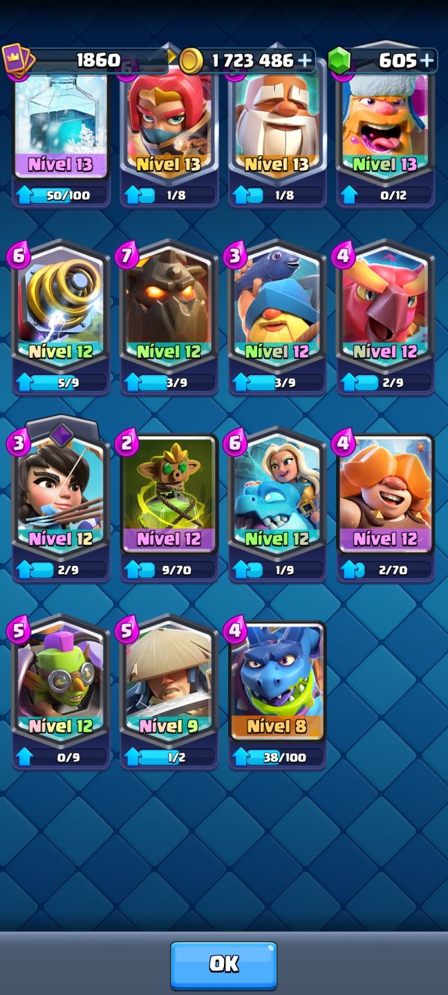 CONTA EX TOP GLOBAL | 11.5k Troféus | Torre do Rei 16 | Princesa Nível 16