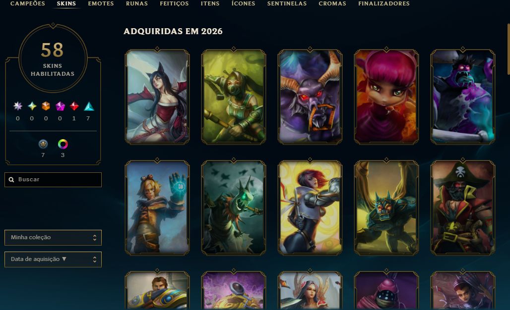 [Entrega Automática] Conta Lol Bronze, 58 Skins, Lendária, Upada na Mão