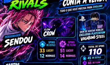 CONTA SENDOU BLUE LOCK RIVALS À VENDA/Cosmeticos e skin playstation