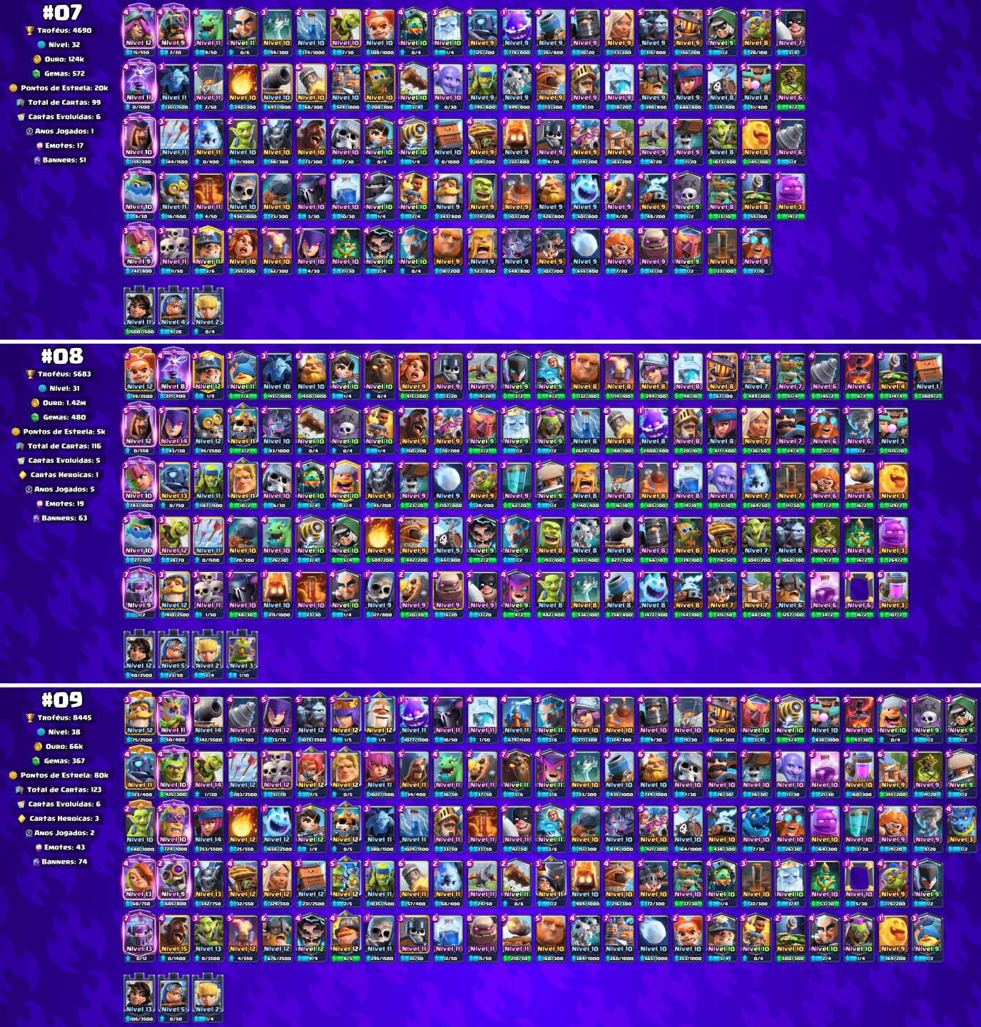 MELHOR VARIEDADE - IMAGENS + BRINDEs!! - CONTA CLASH ROYALE 1K-10K DE TROFEUS!