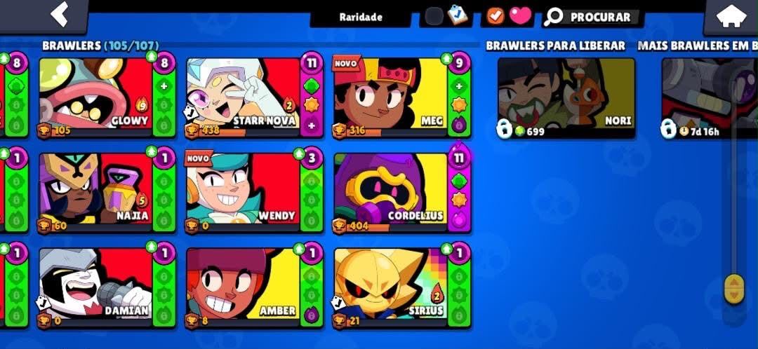 Conta Brawl Stars 59K - 105/107 - 40 Prest - Full P11