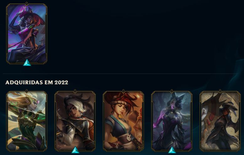 Conta lol unranked 69 campeoes-64 skin +19 mil de essencia azul