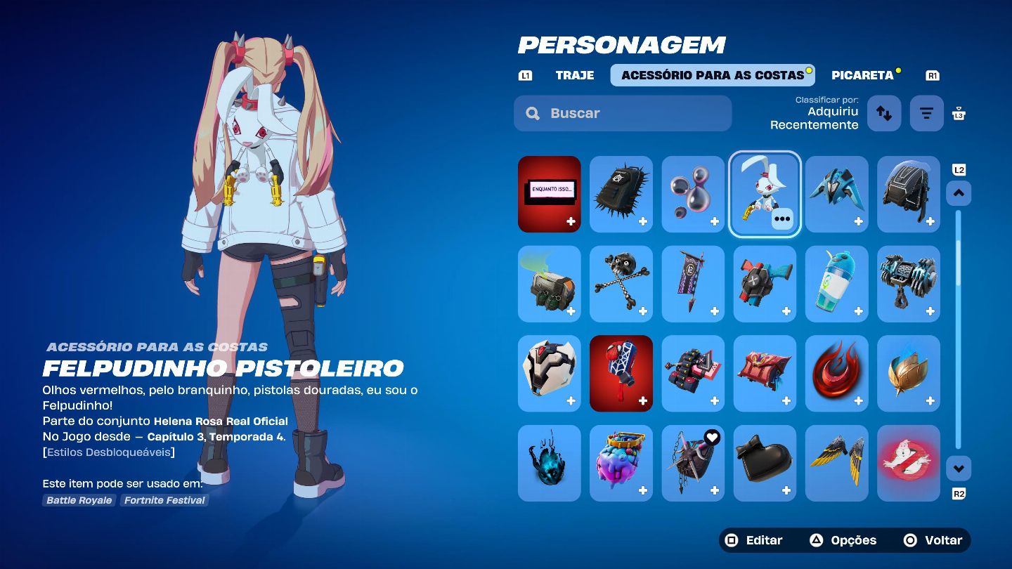 Conta de Fortnite antiga com 169 skins desde a temporada 3