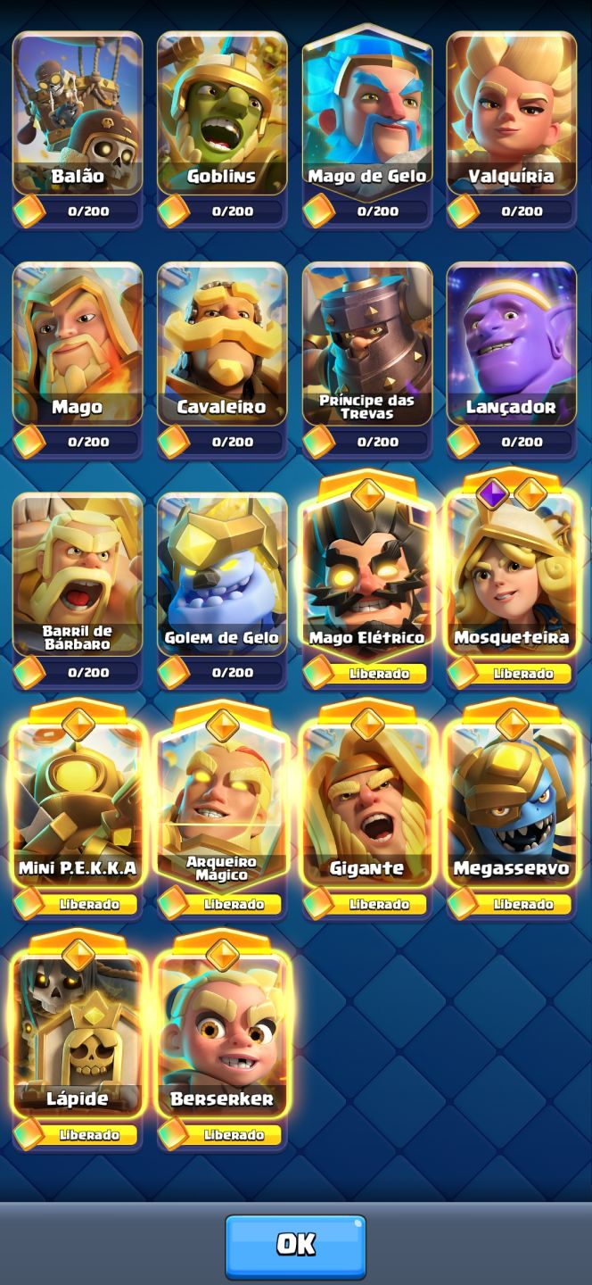 Conta de alto nível Clash Royale, arena sazonal