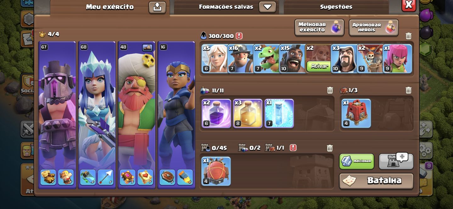CONTA CLASH OF CLANS + CLASH ROYALE | HERÓIS ALTO NÍVEL + CARTAS 15/16