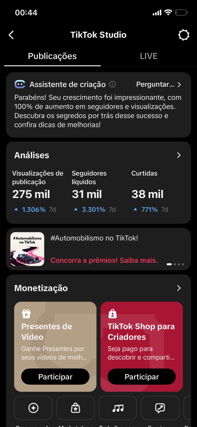 Conta tik tok 10k seguidores LIVE PC E ATIVA MONETIZAÇÃO + ALTO ENGAJAMENTO