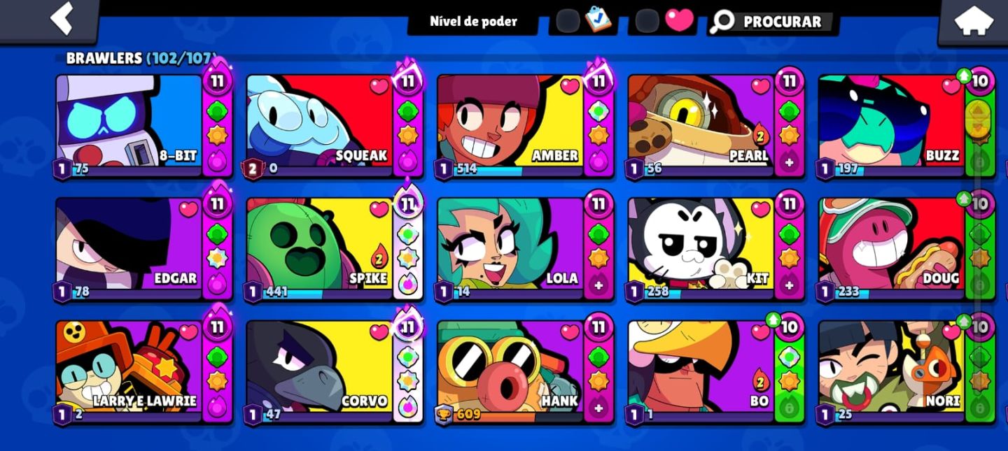 Conta de brawl stars muito boa e com 62 mil troféus