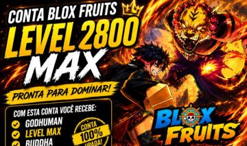 Conta Blox Fruits LEVEL 2800 + GODHUMAN LVL MAX + BUDDHA + QUAKE + Sound!