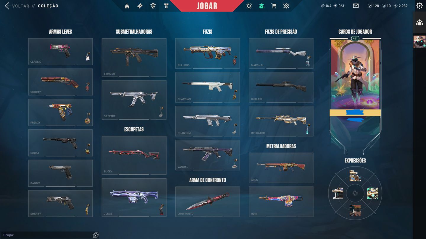 CONTA VALORANT + SKINS RARAS - EDIÇÃO LIMITADA