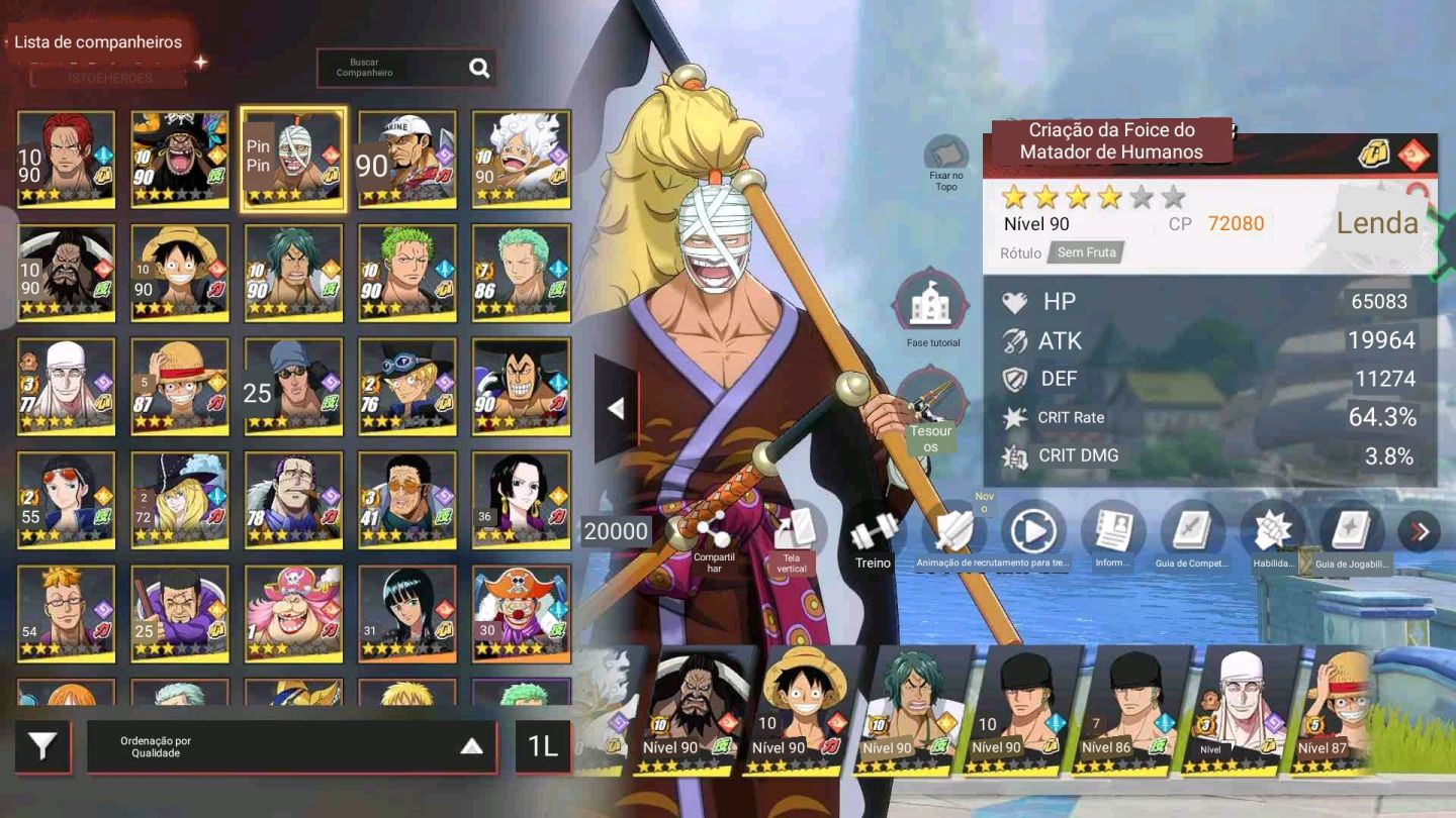 Uma conta muito boa de one piece fighting path com vários SS