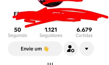 Conta do tik Tok com 1121 seguidores