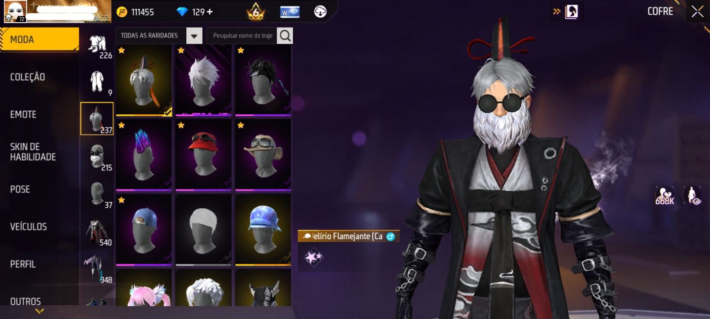 Conta de Free Fire gemada 2019
