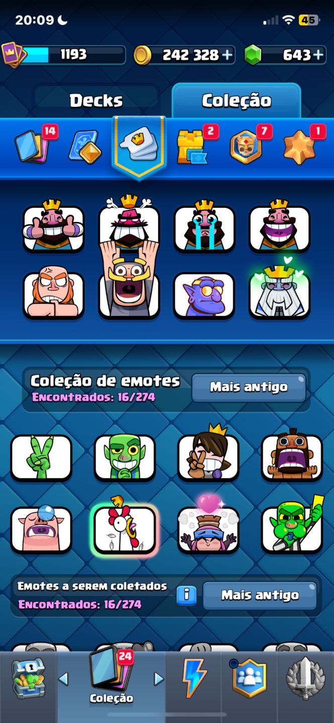 CONTA CLASH ROYALE | 6847 TROFÉUS | 119/123 CARTAS
