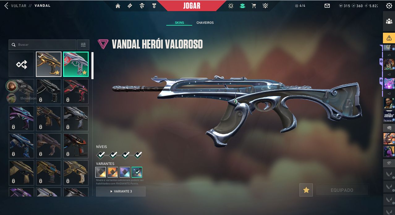 Conta valorant vandal do macaco e +