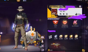 CONTA DE FREE FIRE BÁSICA, PRIME 6 COM AVENTUREIRO