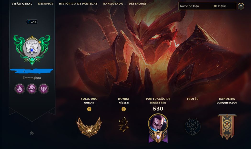 Conta de LoL (83 skins ) nv 343