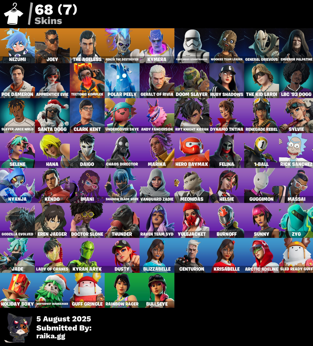 CONTA FORTNITE MUITAS SKINS BOAS+CONTA EPIC COM 68 JOGOS